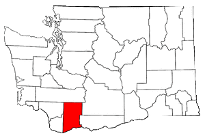 map of Washington State highliting Skamania County